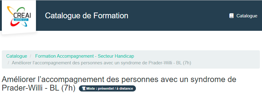 Donner son avis sur la formation en e-learning pour les accompagnateurs de personnes avec un syndrome de Prader-Willi