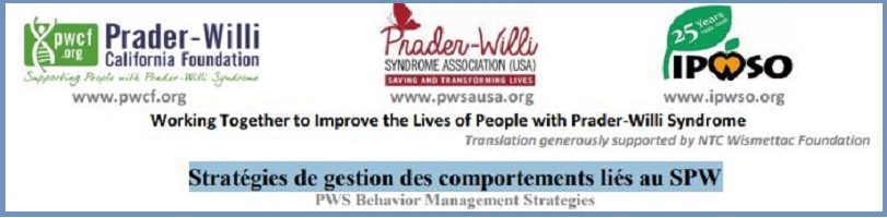 Stratégies de gestion des comportements liés au syndrome de Prader-Willi