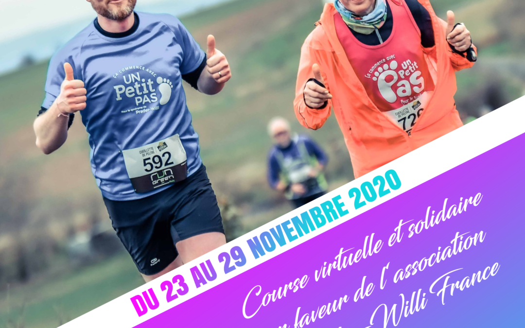 Course/marche solidaire de CALENRUN pour Prader-Willi France  du 23 au 29 novembre 2020