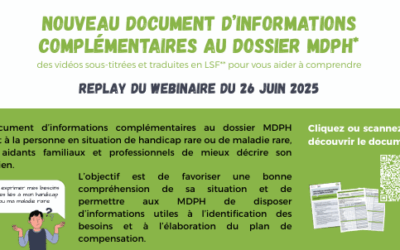 Replay du webinaire concernant le dossier complémentaire MDPH